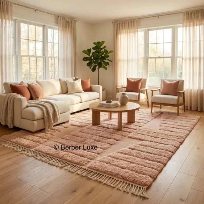 Large Living Room Rug, Handmade Area Rug, Boho Moroccan Carpet, Neutral Home Decor Rug - Image 4