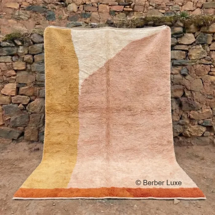 watermark_5 (9)_800x800 Moroccan Rug Handmade Berber Area Rug Neutral Abstract Color Block Rug Soft Wool - Image 1