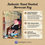 Checkered Moroccan Area Rug Handmade Wool Carpet, Colorful Berber Plaid Design - Image 5